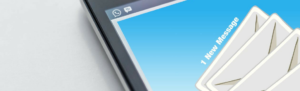 New message on smartphone represents new advanced email options from Fingercheck.