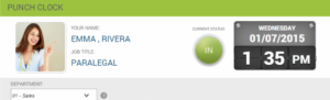 Redesigned FingerCheck Browser Clock in/out Page from employee profile.