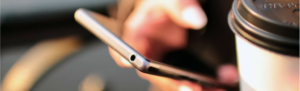 An employee explores the new FingerCheck mobile app updates.
