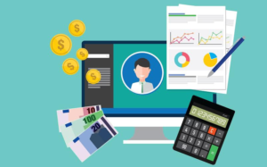 Vector icons payroll salary accounting payment wages money calculator 3rd party checks