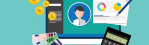 Vector icons payroll salary accounting payment wages money calculator 3rd party checks