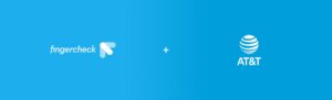 Logo of Fingercheck partnership with AT&T for GPRS time clocks.