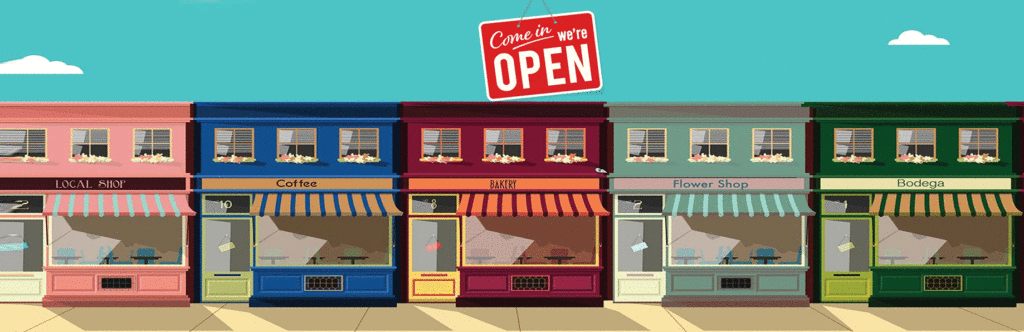 open sign in front of the store