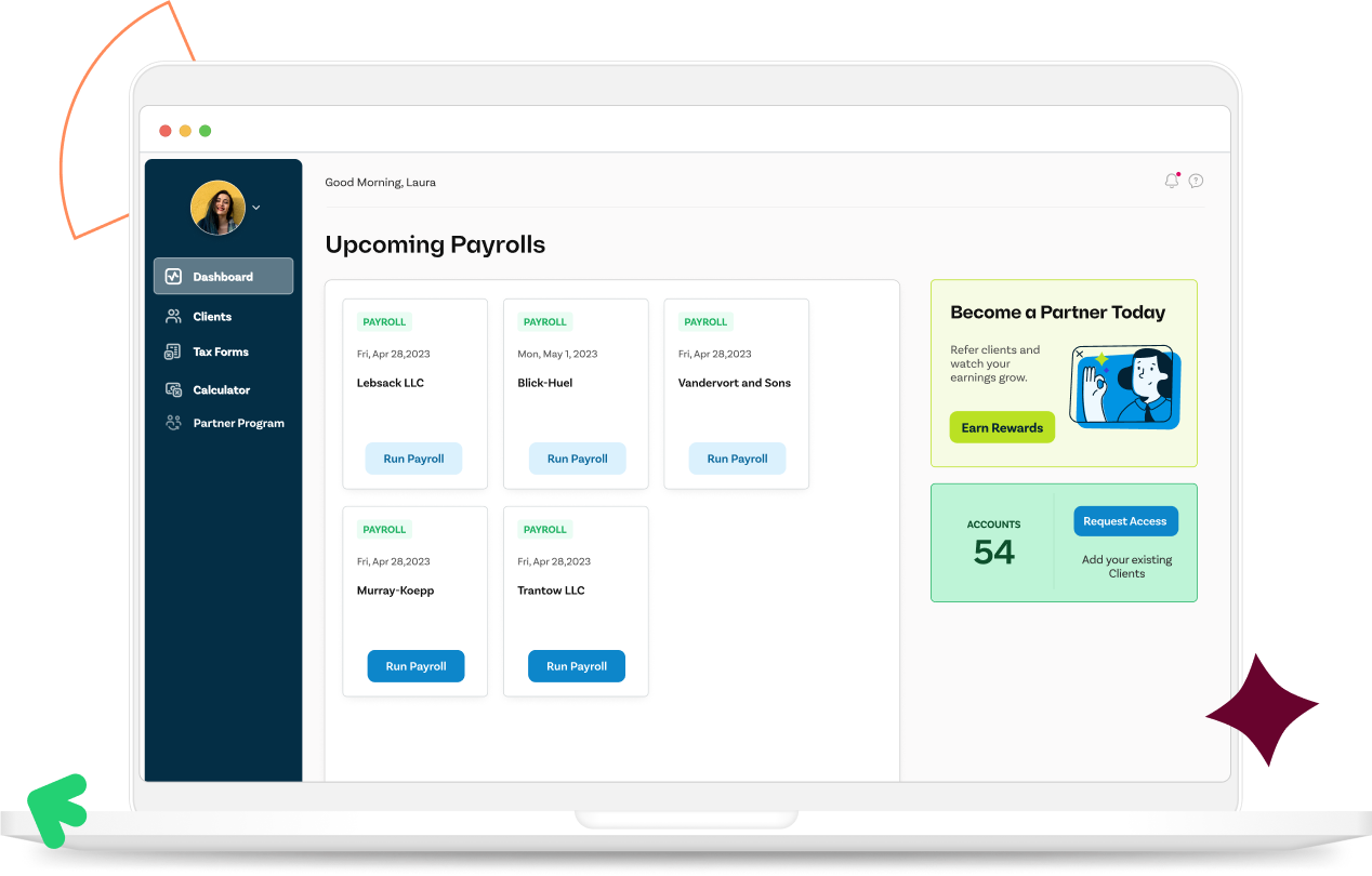 Fingercheck Accountant portal dashboard