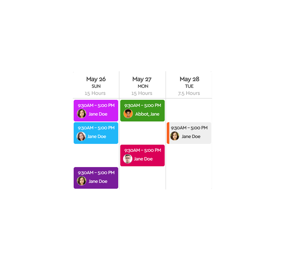 Instantly create and share schedules