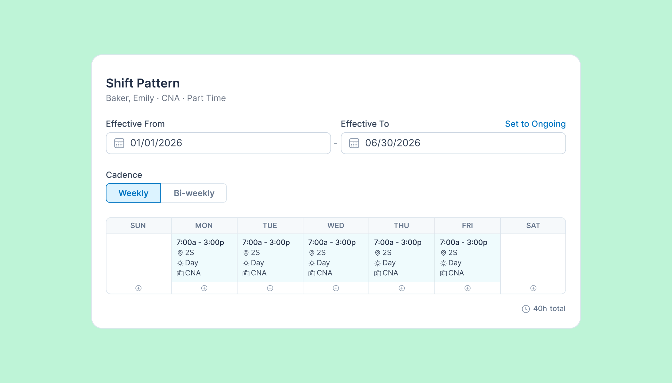 A baseline schedule in one click